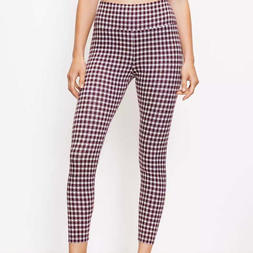 Lou & Grey Purple Gingham Leggings